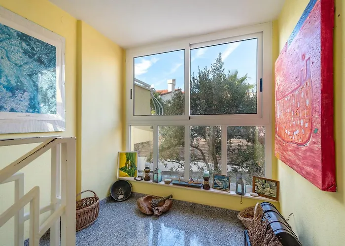 Anja With Garden, Balcony And Sea View, 3 Min Walk To The 公寓 *